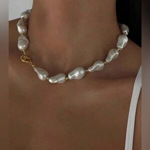 Anthropologie Pearl and Gold Necklace